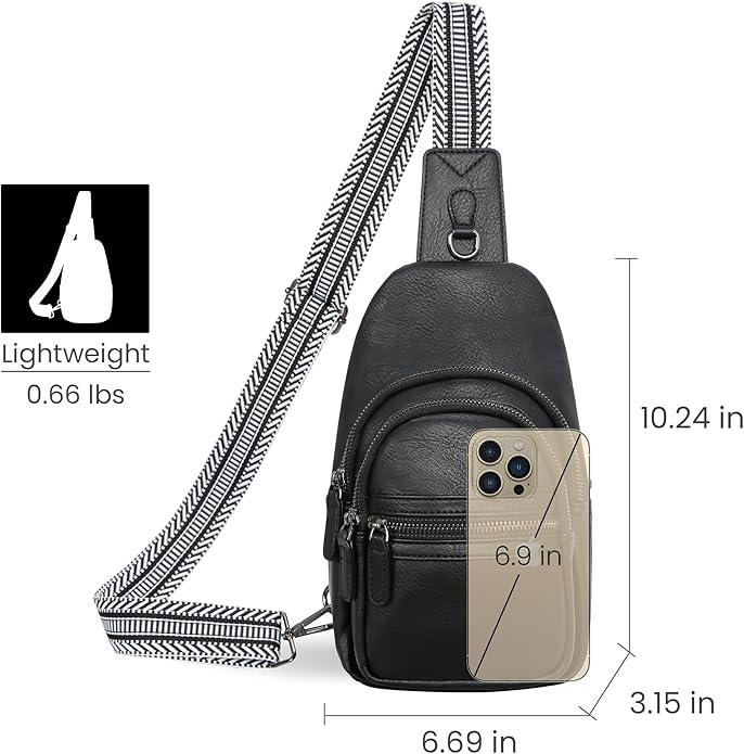 HESHE Sling Bag for Women Anti Theft Small Crossbody Bags Faux Leather Fanny Pack RFID Blocking Cross Body Purse for Travel