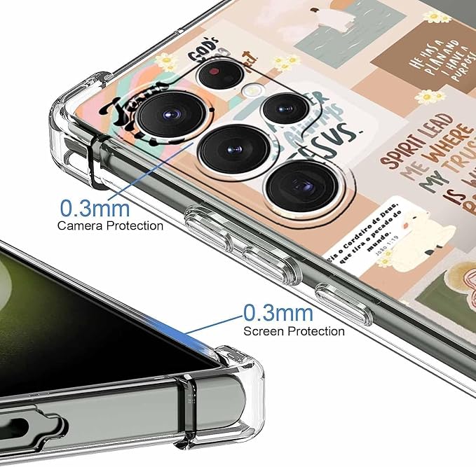 Case for Samsung Galaxy S23 Ultra with Christian Quotes Design,Jesus God Bible Verse Pattern,Clear Soft TPU Bumper Phone Cover,6.8"(Christian,S23U)