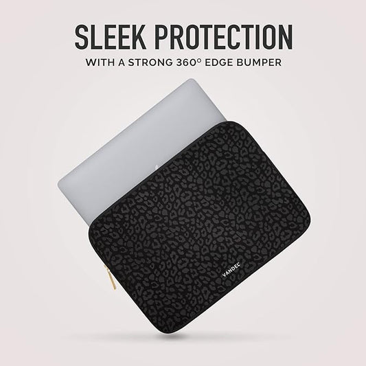 Vandel MacBook Air 13 inch Laptop Sleeve, Fits 13-13.3 inch Laptops: Neoprene MacBook Air & Pro Case, Chromebook, HP Soft Cover | Thin Computer Carrying Bag, Black Leopard Mac (M1 & M2) Pouch