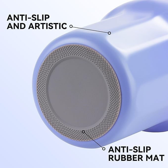 VEGOND 30 oz Insulated Stainless Steel Tumblers with lid and straw Bulk Pack Double Wall Vacuum Coffee Mug with Non-Slip Silicone Base, Sweat Proof Powder Coated Cup for Hot Cold Drinks, Blue 8Pack