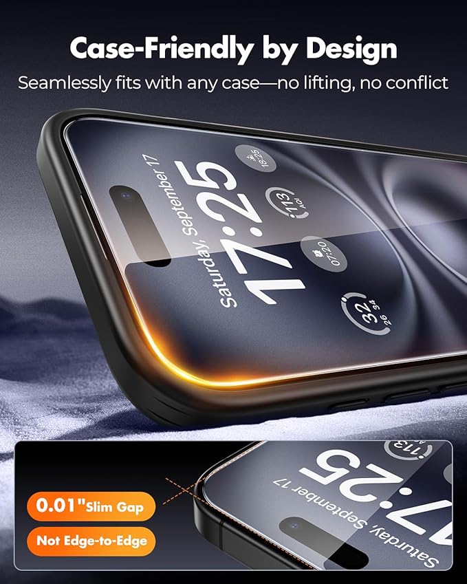 UNBREAKcable 2+2 Pack for iPhone 16 Plus Screen Protector & Lens Protector 【Military-Grade】【Easy Install】【Efficient Night Shot】9H+ Shatterproof Tempered Glass Film,Bubble-Free&Anti-Fingerprint ,Case Friendly-6.7 inch