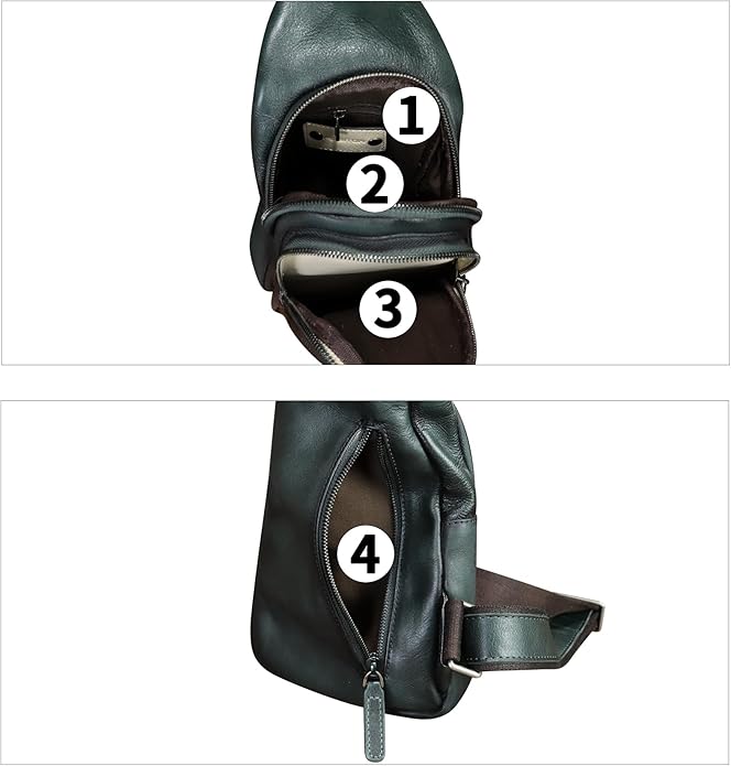 Genuine Leather Silng Bag for Women and Men Real Leather Sling Backpack Chest Purse Shoulder Crossbody Bag
