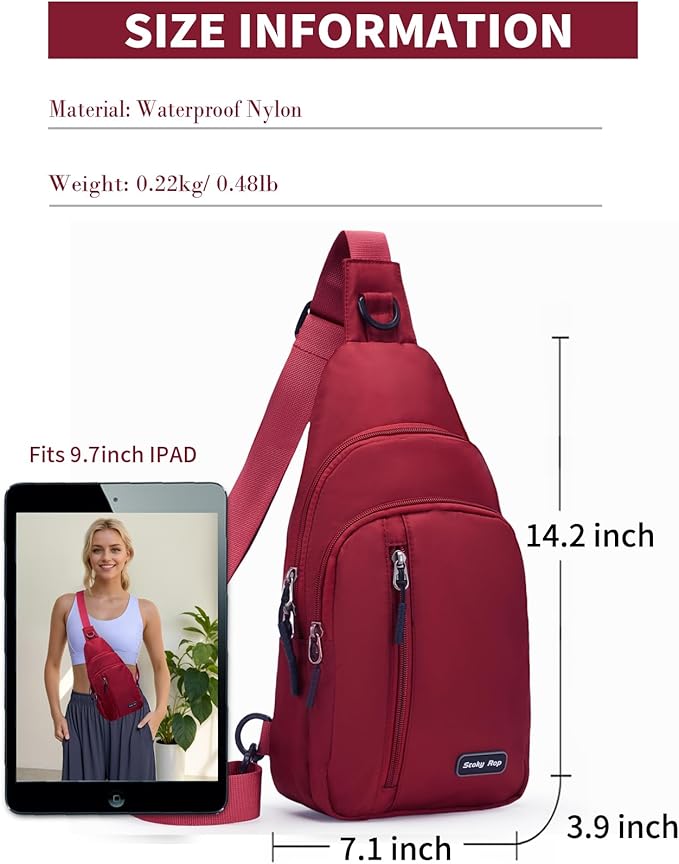 Seoky Rop Small Sling Bag Crossbody for Men Women One Strap Shoulder Cross Body Bag Sling Backpack for Travel