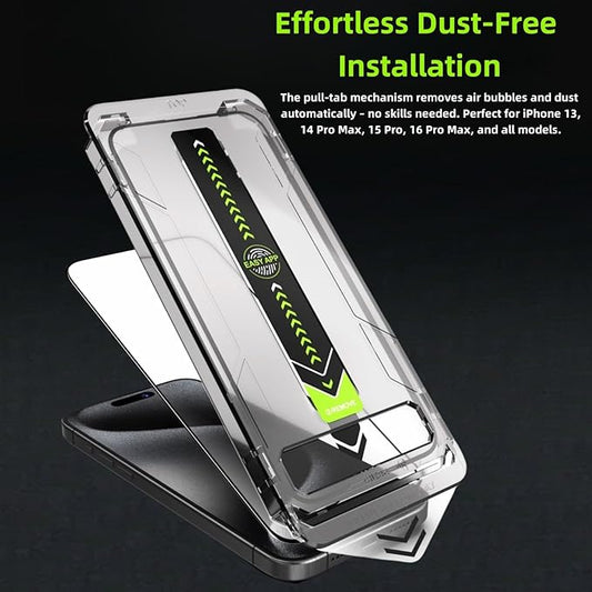 2 Pack tempered glass screen protector for iphone 16 Pro， Tempered Glass Screen Protector, Protector de Pantalla, 9H Hardness, Bubble-Free, Easy Install Kit（iphone 16 Pro