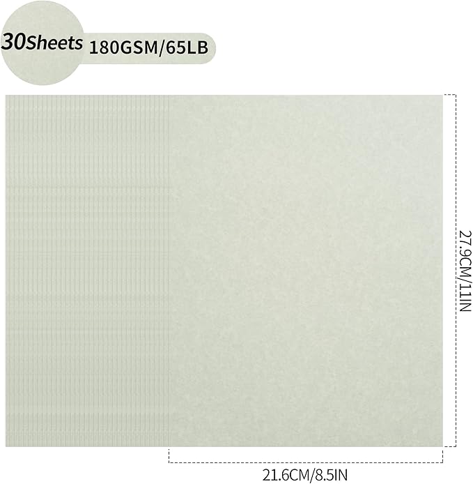 30 Sheets Parchment Paper - Light Gray 8.5” x 11” Letter Size Parchment Card Stock 65lb Heavyweight Paper Thick Vintage Paper for Certificate, Crafts, Business Cards, Invitations PAP04LG
