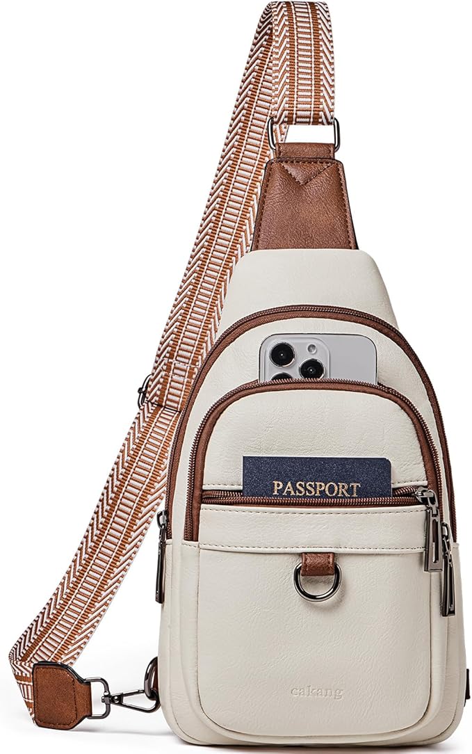 Womens Sling Bag Crossbody Bags for Women Vegan Leather Sling Backpack Daypack Fanny Pack Crossbody Purse Travel