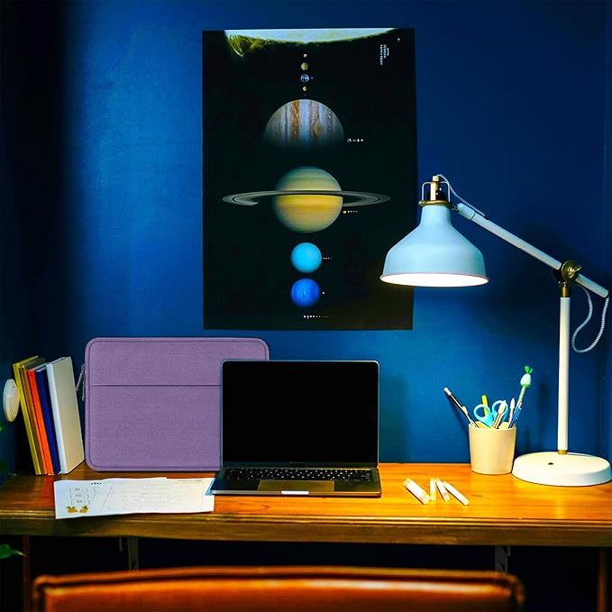 Laptop Sleeve 14 Inch, Water Resistant Traveling Computer Cover with Handle, Shockproof Protective Carrying Laptop Bag Compatible for 14 Inch MacBook Air/Pro, HP, Dell, Lenovo, Purple