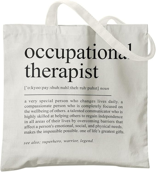 Occupational Therapist Gifts,OT Gifts, Occupational Therapist Canvas Tote Bags for Women, Reusable Grocery Bags