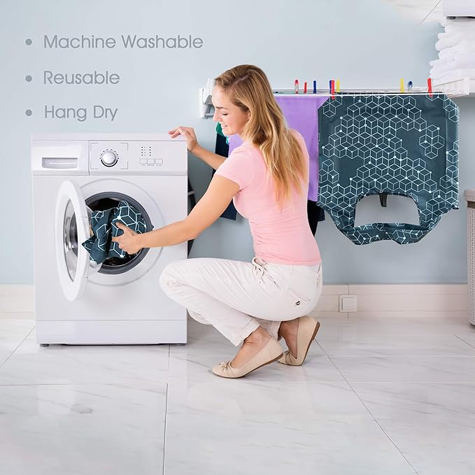 BeeGreen Geometry Reusable Grocery Bags Bulk 6 Packs X-Large, Reusable Shopping Bags Foldable for Groceries, Vegetables, Fruits Watertight Bulk Tote Bags Washable For Women and Men