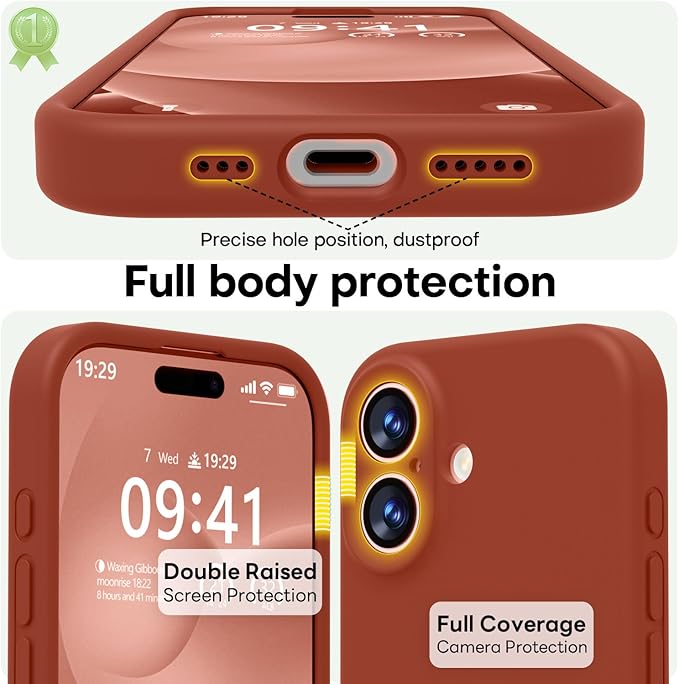 LOVE 3000 Designed for iPhone 17 Case, Premium Silicone [Compatible with Magsafe][Soft Anti-Scratch Microfiber Lining] Shockproof Protective Phone Case for Men Women 6.3", Caramel