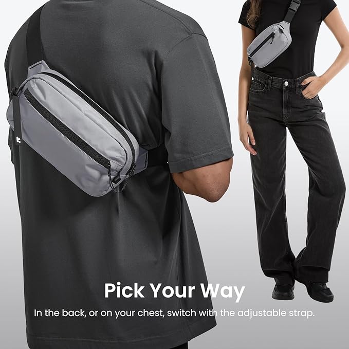 tomtoc 3.5L Sling Bag with RFID Blocking, Crossbody Bag Chest Shoulder Pack for Men and Women, Water-resistant Lightweight Casual Waist Fanny Pack for Travel/Daily Use