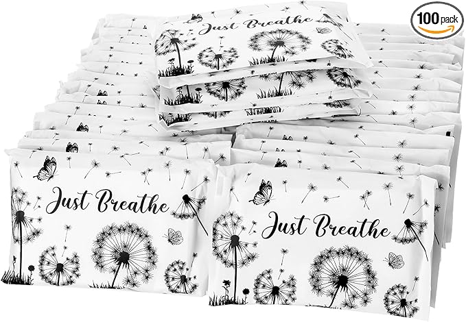 PerKoop 100 Packs Travel Size Tissues Disposable Pocket Facial Tissues Bulk for Travel Wedding Guest School Wallet Purse Home Supplies, 1000 Sheets 3 Ply(Dandelion)