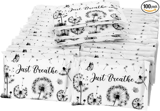 PerKoop 100 Packs Travel Size Tissues Disposable Pocket Facial Tissues Bulk for Travel Wedding Guest School Wallet Purse Home Supplies, 1000 Sheets 3 Ply(Dandelion)