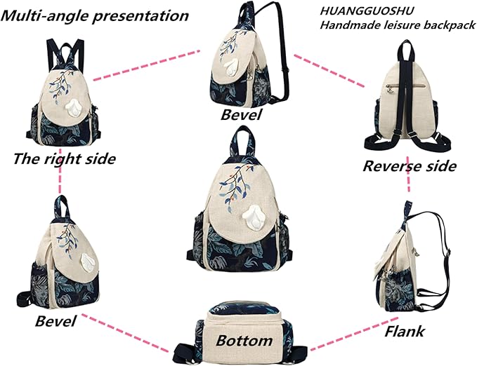 HUANGGUOSHU Bohemian Hand Knit Mini Backpack for Women - Original Creation with Three-Dimensional Decoration, Multi-Pocket Design, Ideal Gift for Mother's Day, Birthdays, and Teen Celebration-Rabbit