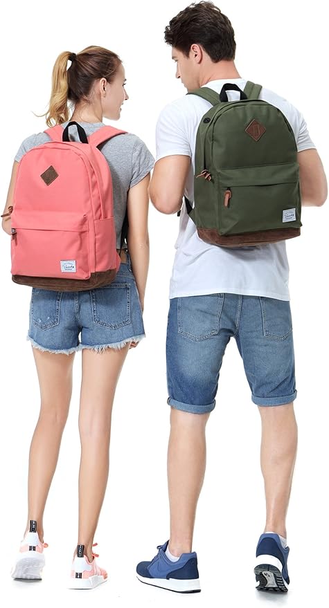Backpack for Men Women,VASCHY Classic Water-resistant Lightweight Travel School Backpack Casual Daypack