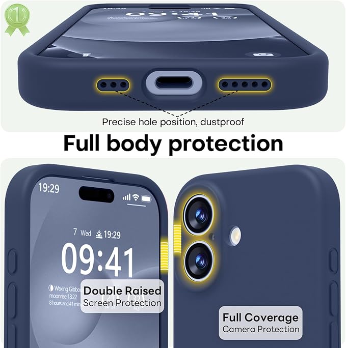 LOVE 3000 Designed for iPhone 17 Case, Premium Silicone [Compatible with Magsafe][Soft Anti-Scratch Microfiber Lining] Shockproof Protective Phone Case for Men Women 6.3", Navy Blue