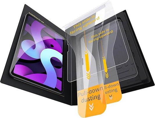 2-Pack Glass Screen Protector for iPad Pro 11 Inch (M4) Military Shatterproof, 9H+ Hardness, Auto-Alignment Frame, Anti-Fingerprint, HD Clear, Scratch Resistant