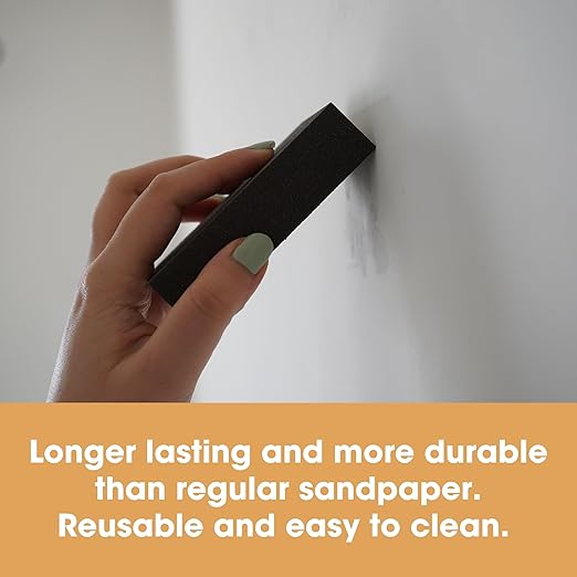 Furniture Clinic Sanding Block - Pack of 4 Wet & Dry Sanding Sponges (Coarse 60 / Medium 80 / Fine 120 220) - Abrasive Grit Sandpaper Blocks for Wood, Walls & Ceilings