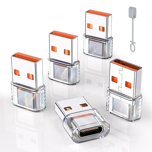 USB to USB C Adapter for iPhone 16 Charger 5Pack,USBC Female to A Male OTG Type C Converter for Apple Watch Ultra iWatch 7 8 9 10,iPhone 15 14 13 Plus Pro Max,AirPods,iPad,Car,Samsung S24