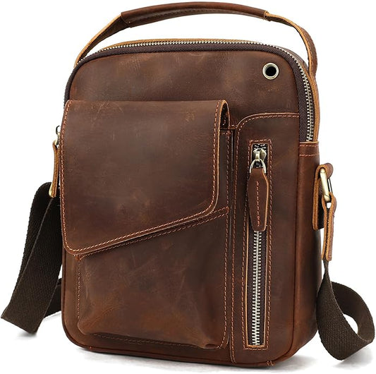 NIUCUNZH Genuine leather man purse mens crossbody sling bag small messenger shoulder Satchel