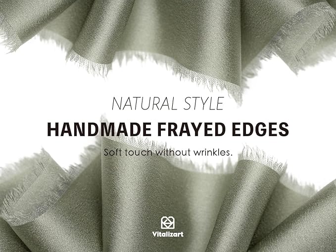 Vitalizart Dusty Sage Green Silk Satin Ribbon 1 Inch x 15 Yard Handmade Frayed Chiffon Ribbon with Wooden Spool for Gift Wrapping, Wedding, Bridal, Flower Bouquets, Home Decor