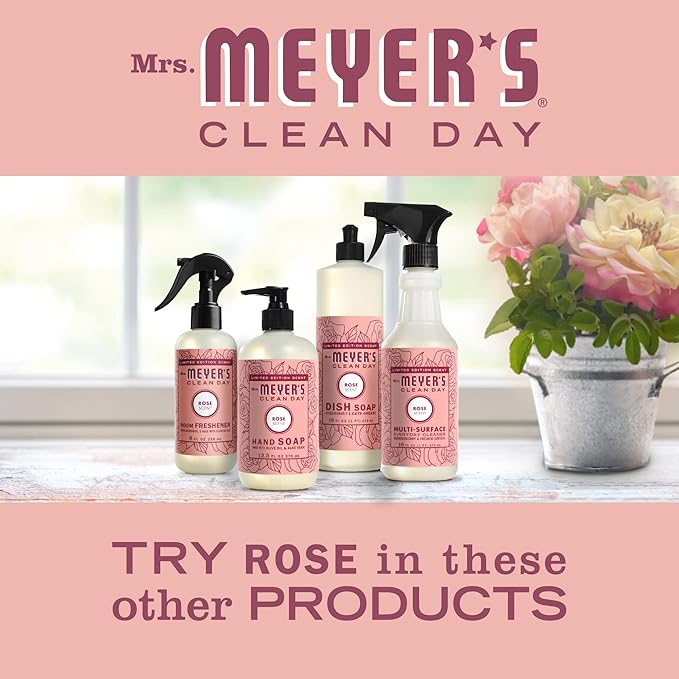 MRS. MEYER'S CLEAN DAY Room and Air Freshener Spray, Non-Aerosol Spray Bottle Infused with Essential Oils, Limited Edition Rose, 8 fl. oz - Pack of 3