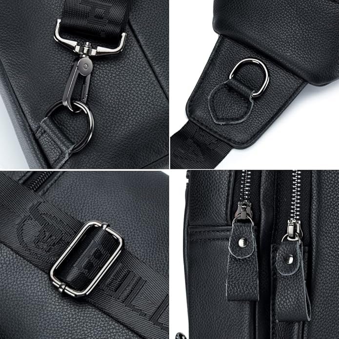 KPYWZER Vintage Leather Sling Bag Backpack for Men Crossbody Shoulder Chest Day Pack Backpacks