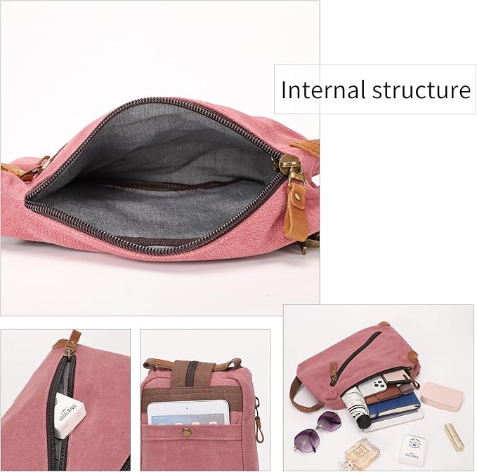KL928 Canvas Sling Bag crossbody Bags Small Backpack Pack Travel Purse convertible purses for Women Men