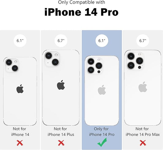 ZTOFERA for iPhone 14 Pro Magnetic Case Compatible with Magsafe,Aesthetic Floral Pattern Design Cute for Girl Women,Anti-Drop Protective Hard Phone Cover for iPhone 14 Pro-Purple Flower