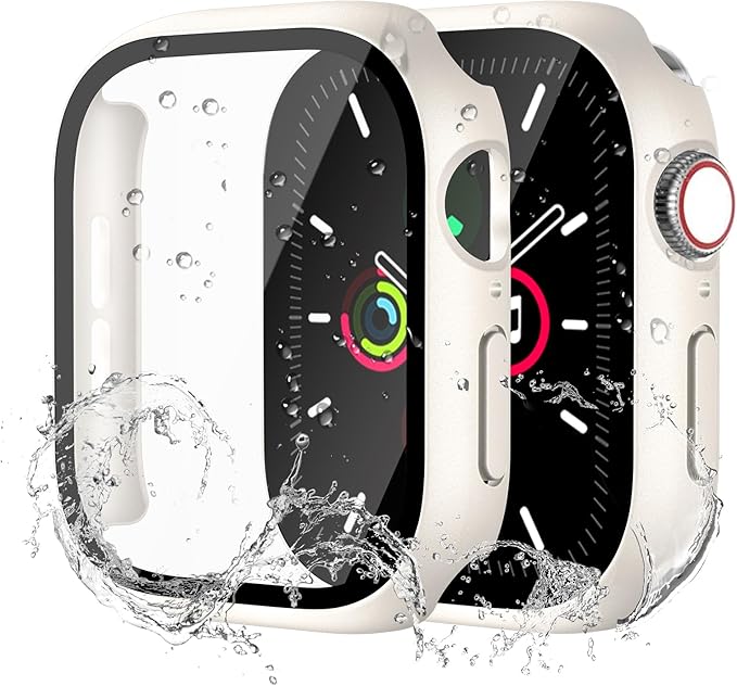 Waterproof Case for Apple Watch Series 10 46mm, Built-in Screen Protector with Tempered Glass [Touch Sensitive] Cover for iWatch S10 46mm, Starlight