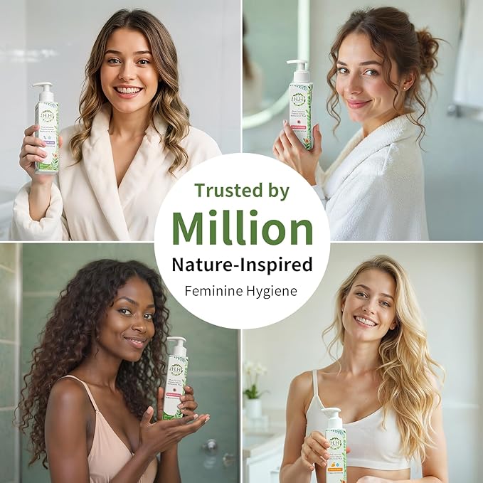 HH Herb&Health Prebiotics Feminine Wash and Deodorant Soothing Spray Set, Moisture Boost pH 3.6 Intimate Cleanser -Peony Rose and Odor Control Refreshing Mist -Cooling Citrus scent, for Sensitive Skin