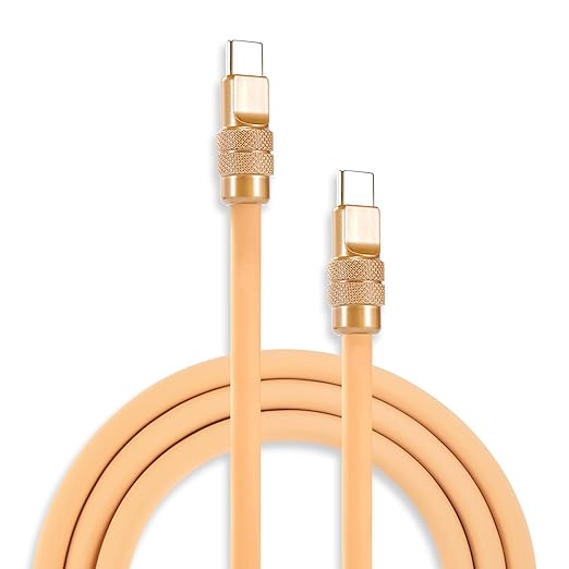 chubbycable Chubby 2.0 Fast Charging Cable Durable Soft Silicone USB C Cable 240W Extra Thick Charger Cord Compatible with iPhone 16/15 Series iPad, Desert+Desert, Type-C to Type-C, 3.3 FT