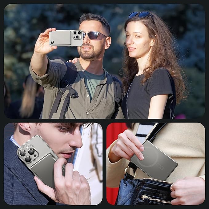 Portable Charger Power Bank, 5000mAh Ultra Slim Battery Bank with USB-C Cable & Digital Display, 22.5W Fast Charging Magnetic Battery Pack for iPhone 16/15/14/13 Series, Samsung & Android(Gray)