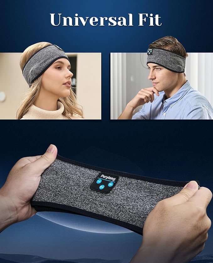 Perytong Headphones Headband for Sleep, Sleep Headphones Soft Sleep Earbuds Bluetooth Headband Over On Ear Headphones,Gifts for Women Man Mothers Fathers Day Birthday Christmas Valentine's Day