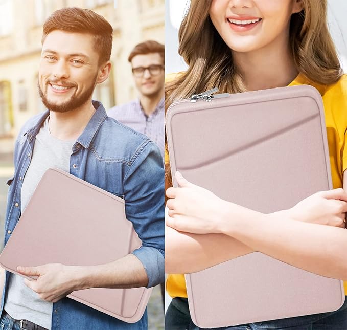 Laptop case 15.6 inch, Durable Briefcase Shockproof Protective Cover, Handbags Portable Laptop Bag for 15.6 inch HP Dell Asus Lenovo Notebook Computer Sleeve with Front Pocket, Pink