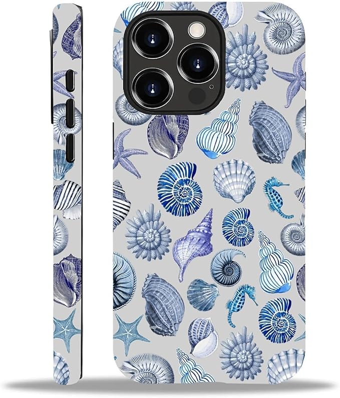 Case for iPhone 13 Pro,Summer Beachy Seashell for Woman Men Full Body Protective Cover Shockproof 2 in 1 Silicone + Hard PC Case for iPhone 13 Pro