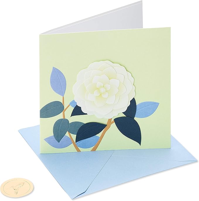 Papyrus Blank Card (White Rose)