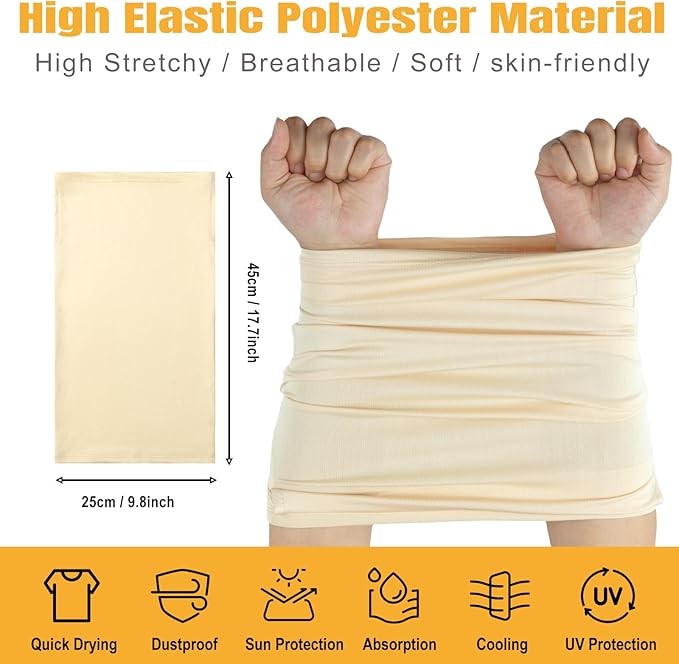 HONGTEYA 6 Pack Neck Gaiter Face Mask: Breathable Windproof Face Cover Balaclava High Elastic Earloop Bandana for Men Women