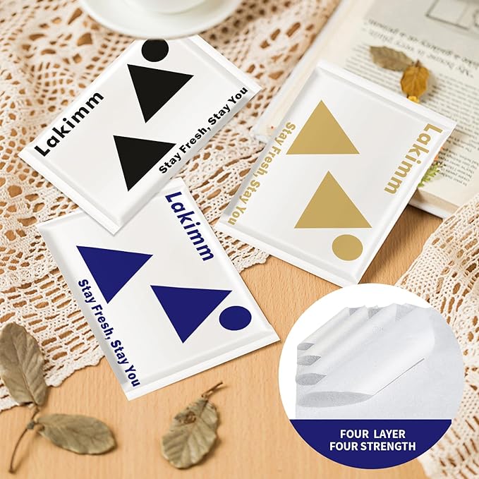 Travel Size Pocket Tissues, 50 Pack Slim Pack - 4 Ply Facial Tissues for On-the-Go & Gifts by lakimm