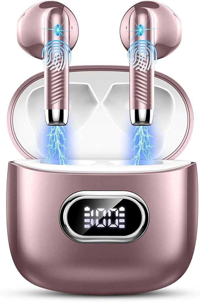 Language Translator Earbuds Real Time, AI Translation Earbuds Real Time with 164 Languages & 5 Modes, 3-in-1 Bluetooth 5.4 Translator Device, 42H Translatior Headphones Business, Learning, Rose Gold