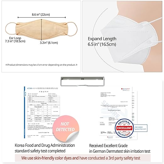 AIRAID-KF94 [Individually Wrapped] - Made in Korea, 3D Multicolor Packs, Face Protective Mask, Adult and Older Teens (Beige-20P)