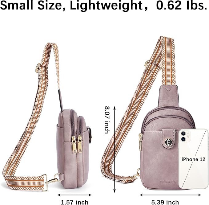 BOSTANTEN Small Sling Bag Crossbody Bags for Women Trendy Crossbody Purse Leather Chest Bag