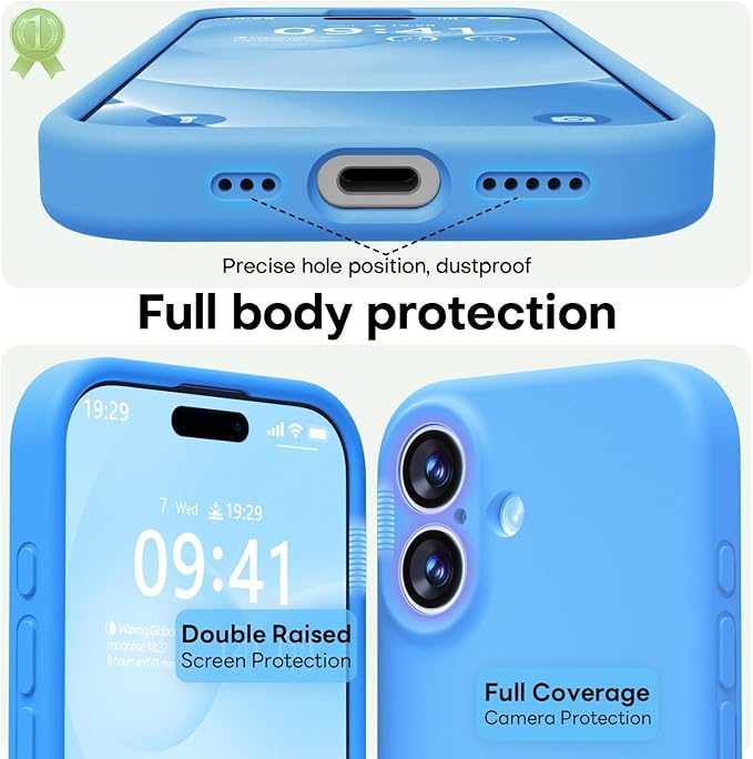 LOVE 3000 Designed for iPhone 17 Case, Premium Silicone [Compatible with Magsafe][Soft Anti-Scratch Microfiber Lining] Shockproof Protective Phone Case for Men Women 6.3", Blue