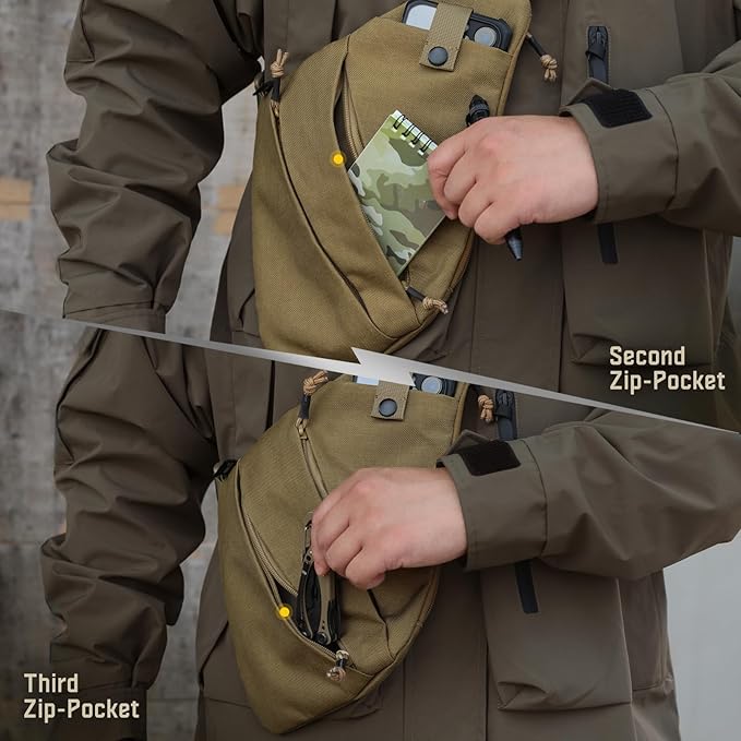 WYNEX Tactical Crossbody Sling Bag,Concealed Carry Bag for Men Women,Anti Theft Crossbody Bags, CCW Bags EDC Carry