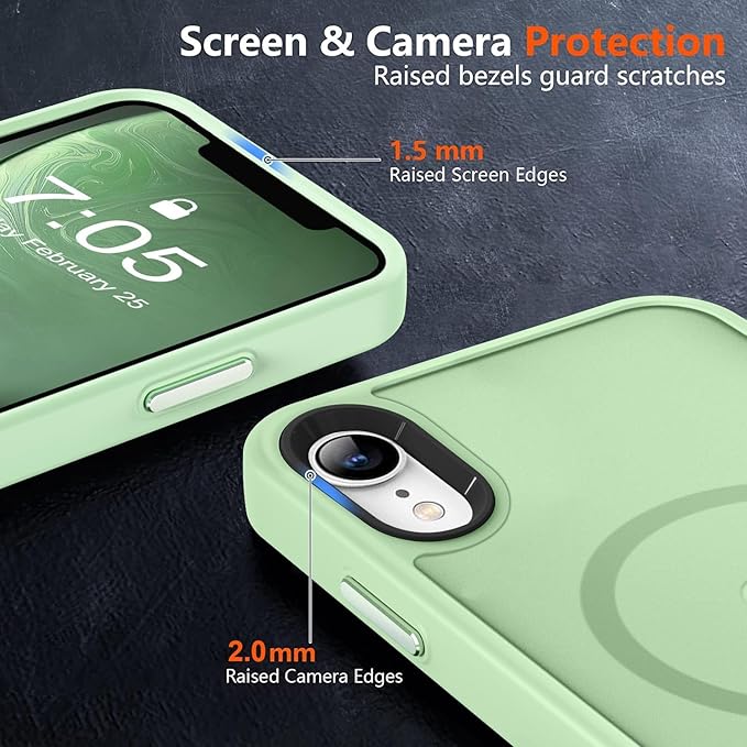 MOCCA Strong Magnetic for iPhone XR Phone Case, [Compatible with Magsafe][Mil-Grade Drop Protection] Slim Thin Translucent Matte Protective Cover Case for iPhone XR Case 6.1'', Light Green