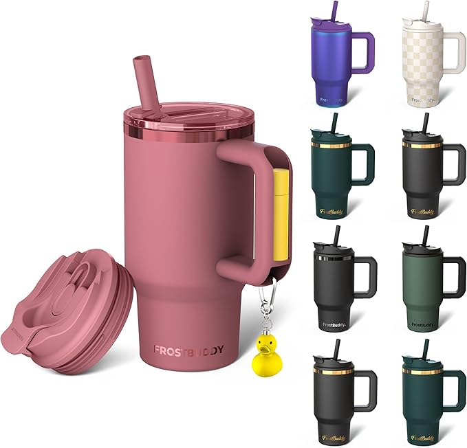 Thicc Buddy - 16 oz Stainless Steel Vacuum Insulated Tumbler with Lid and Straw for Water - Travel Mug Cupholder Friendly - Gifts for Women Men Him Her