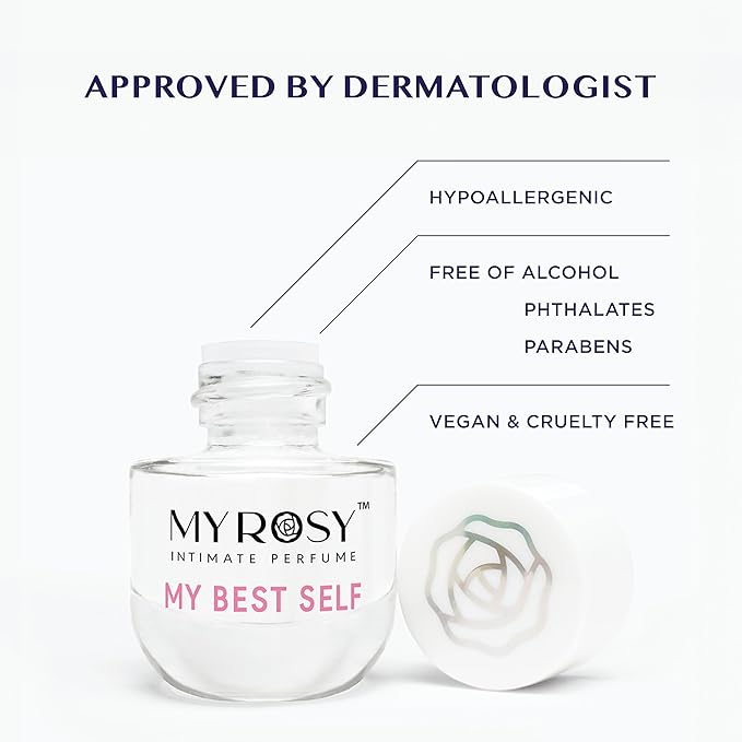 My Best Self Deodorizing Perfume Oil for Women - Dermatologist Approved- Intimate Fragrance- Hypoallergenic, Long Lasting, Alcohol & Paraben-Free, Odor Control, Fragrance Oil for Feminine Area