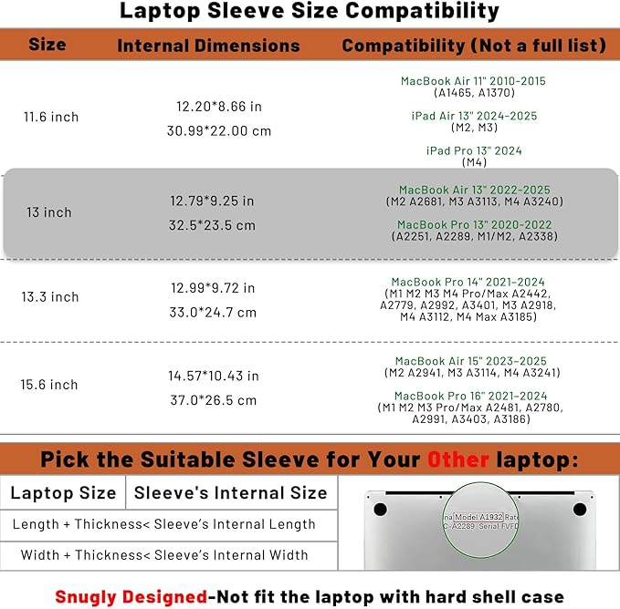 Allinside 13 inch Laptop Sleeve Case for MacBook Air 13 2018-2025/MacBook Pro 13 2016-2022, Waterproof PU Leather Laptop Sleeve Bag Protective Vertical Case Cover, Brown