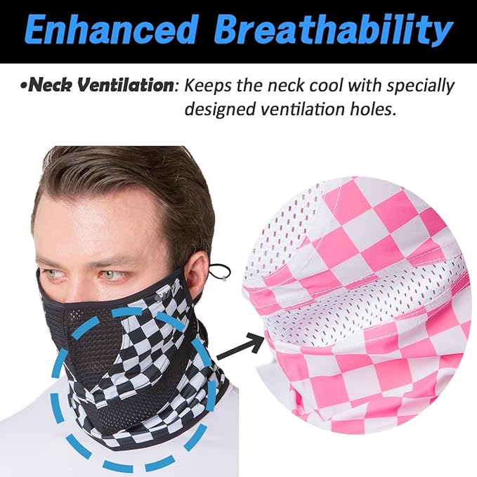 KOREA (Type H) UV Sun Protection Balaclava Half Face Mask - For Golf, Hiking, Running, Cycling & Outdoor Sports