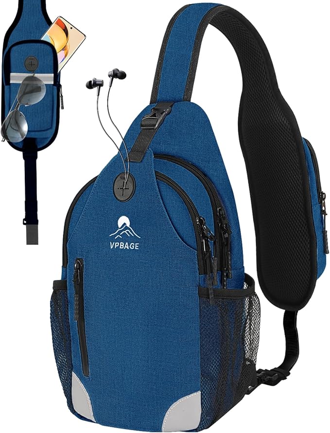 Sling Bag for Women, Crossbody Bag for Men, Cross Body Hiking Backpack, Travel Daypack, Chest Pack with Chest Phone Holder
